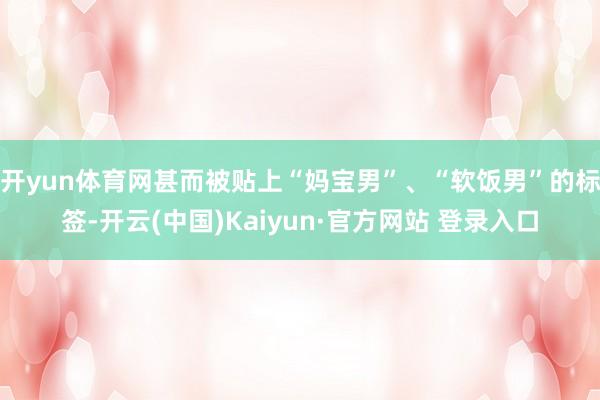 开yun体育网甚而被贴上“妈宝男”、“软饭男”的标签-开云(中国)Kaiyun·官方网站 登录入口