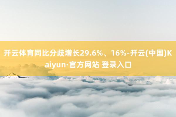 开云体育同比分歧增长29.6%、16%-开云(中国)Kaiyun·官方网站 登录入口