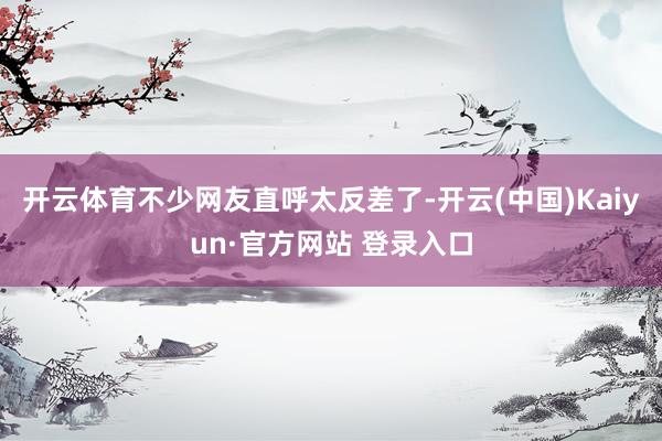 开云体育不少网友直呼太反差了-开云(中国)Kaiyun·官方网站 登录入口