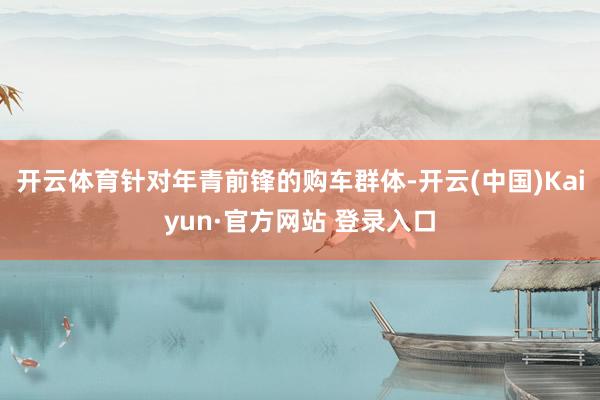 开云体育针对年青前锋的购车群体-开云(中国)Kaiyun·官方网站 登录入口