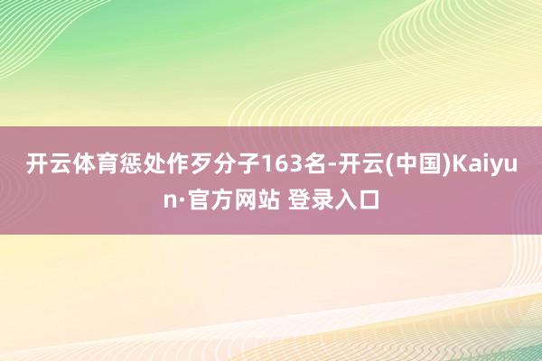 开云体育惩处作歹分子163名-开云(中国)Kaiyun·官方网站 登录入口
