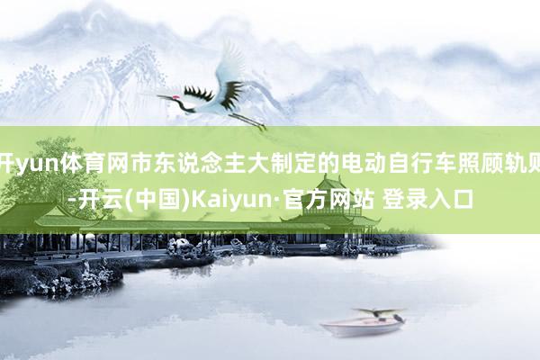 开yun体育网市东说念主大制定的电动自行车照顾轨则-开云(中国)Kaiyun·官方网站 登录入口