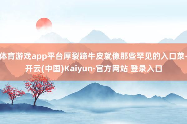 体育游戏app平台厚裂蹄牛皮就像那些罕见的入口菜-开云(中国)Kaiyun·官方网站 登录入口