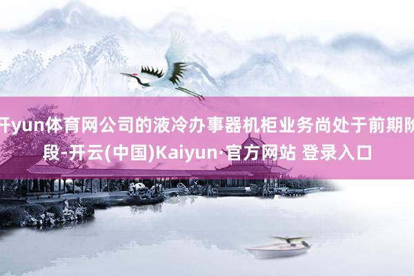 开yun体育网公司的液冷办事器机柜业务尚处于前期阶段-开云(中国)Kaiyun·官方网站 登录入口