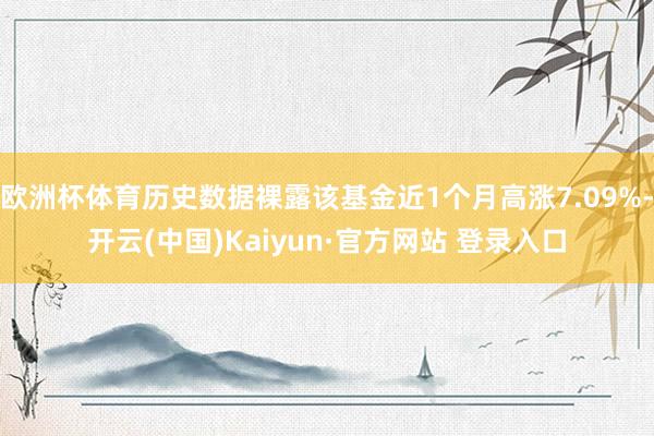欧洲杯体育历史数据裸露该基金近1个月高涨7.09%-开云(中国)Kaiyun·官方网站 登录入口