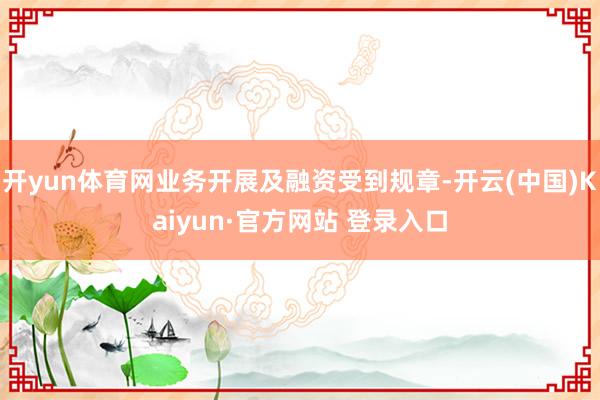 开yun体育网业务开展及融资受到规章-开云(中国)Kaiyun·官方网站 登录入口