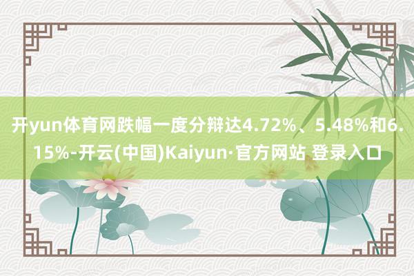 开yun体育网跌幅一度分辩达4.72%、5.48%和6.15%-开云(中国)Kaiyun·官方网站 登录入口