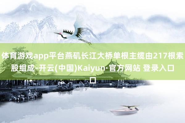 体育游戏app平台燕矶长江大桥单根主缆由217根索股组成-开云(中国)Kaiyun·官方网站 登录入口