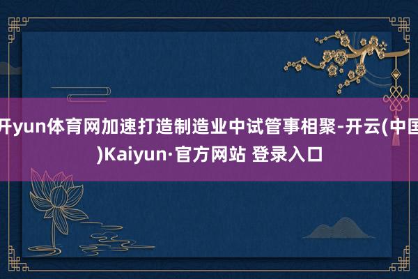 开yun体育网加速打造制造业中试管事相聚-开云(中国)Kaiyun·官方网站 登录入口