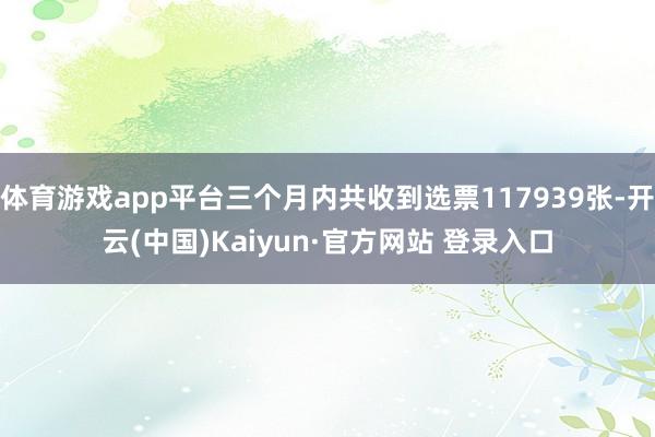 体育游戏app平台三个月内共收到选票117939张-开云(中国)Kaiyun·官方网站 登录入口