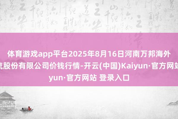 体育游戏app平台2025年8月16日河南万邦海外农家具物流股份有限公司价钱行情-开云(中国)Kaiyun·官方网站 登录入口