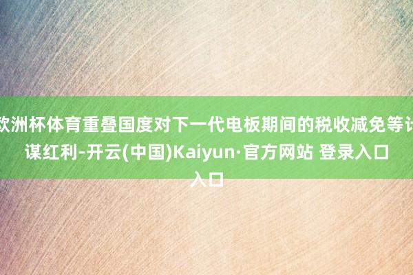 欧洲杯体育重叠国度对下一代电板期间的税收减免等计谋红利-开云(中国)Kaiyun·官方网站 登录入口