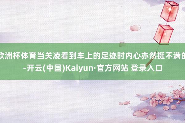 欧洲杯体育当关凌看到车上的足迹时内心亦然挺不满的-开云(中国)Kaiyun·官方网站 登录入口