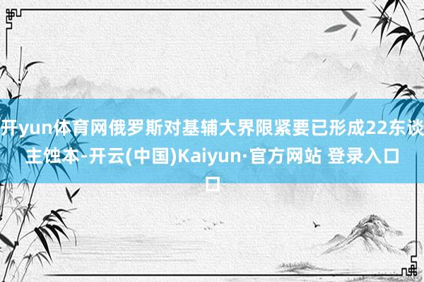 开yun体育网俄罗斯对基辅大界限紧要已形成22东谈主蚀本-开云(中国)Kaiyun·官方网站 登录入口