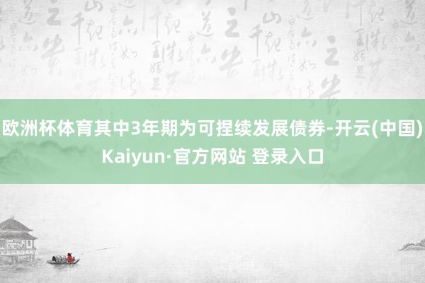 欧洲杯体育其中3年期为可捏续发展债券-开云(中国)Kaiyun·官方网站 登录入口