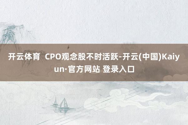 开云体育  CPO观念股不时活跃-开云(中国)Kaiyun·官方网站 登录入口